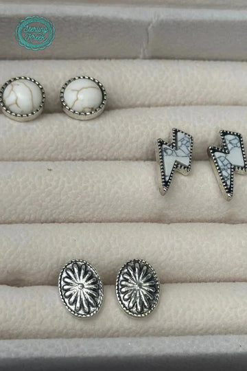 Sterling Kreek Ride The Lightning Earring Trio