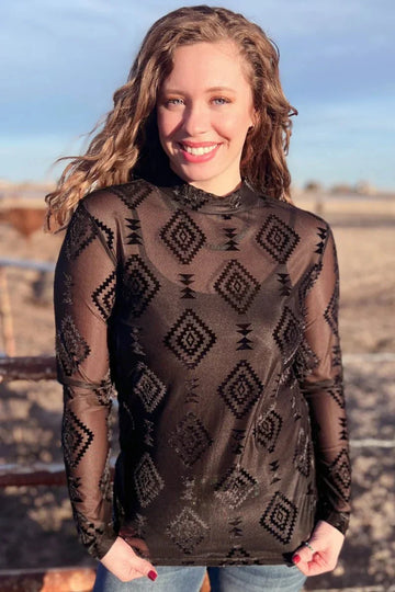 Sterling Kreek Berlin Long Sleeve Mesh Top