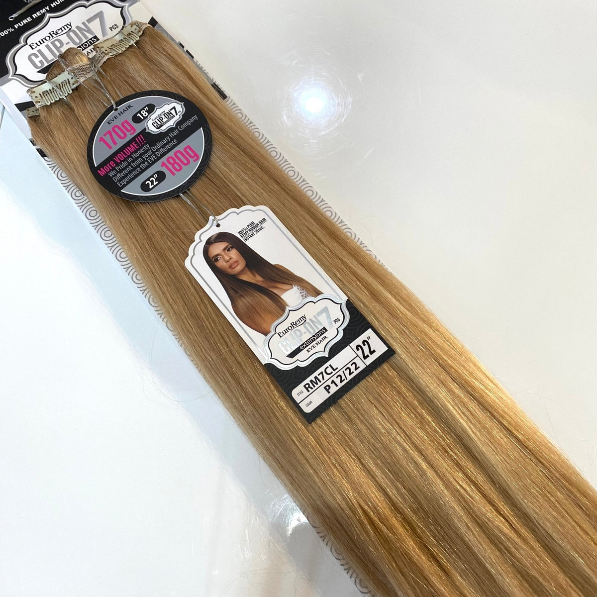 Euro Remy 7pc Clip-In Human Hair 22”