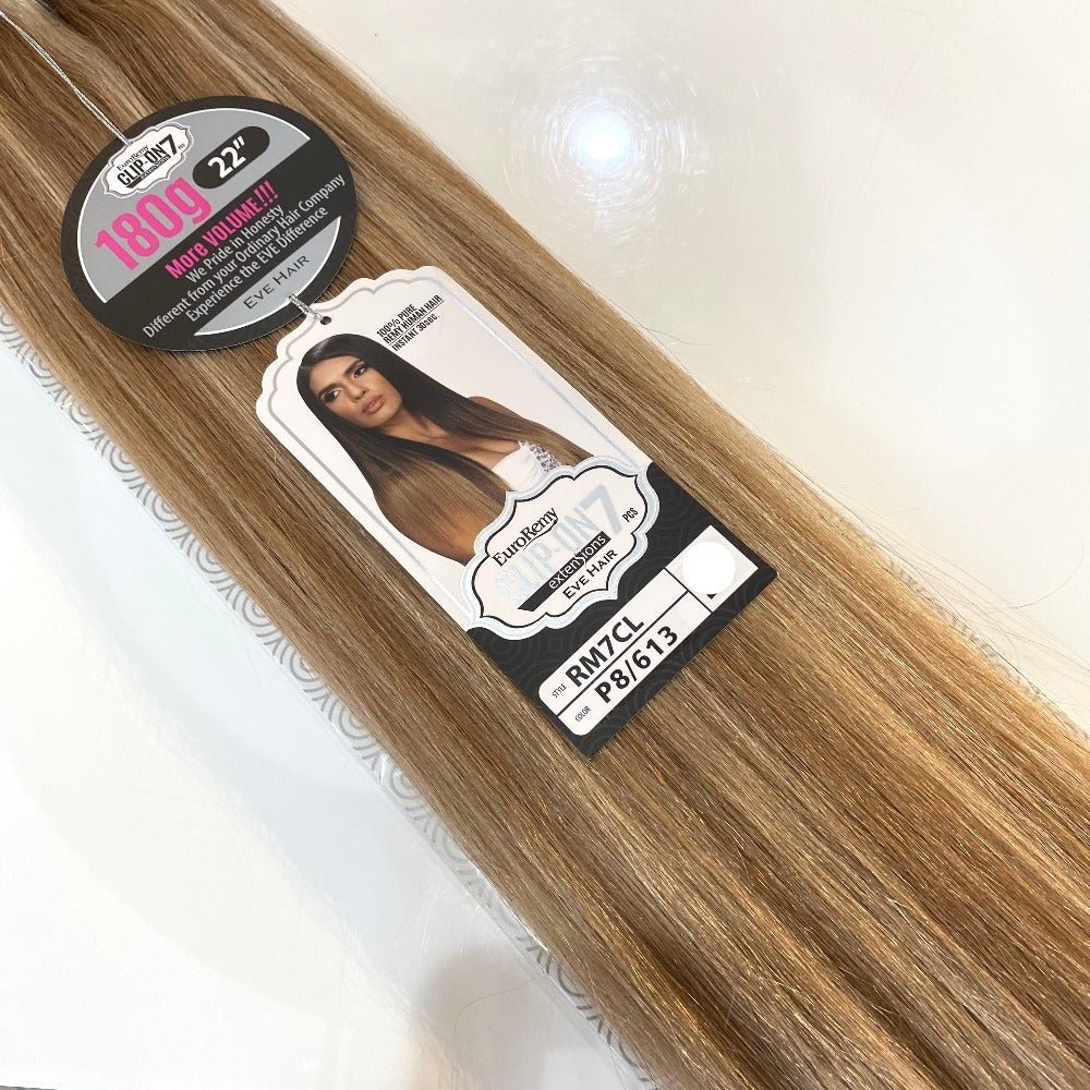 Euro Remy 7pc Clip-In Human Hair 22”