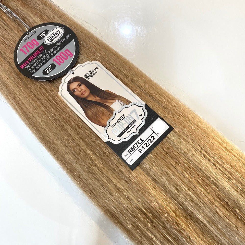 Euro Remy 7pc Clip-In Human Hair 22”