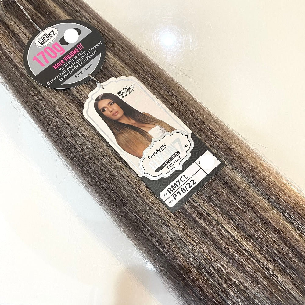 Euro Remy 7pc Clip-In Human Hair 22”