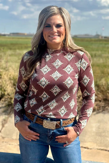 Sterling Kreek High Plains Aztec Top