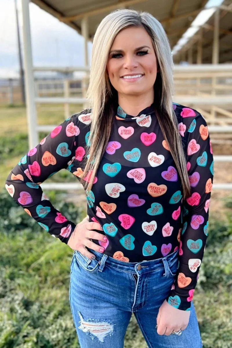 Sterling Kreek Cowboy Sweetheart Mesh Top