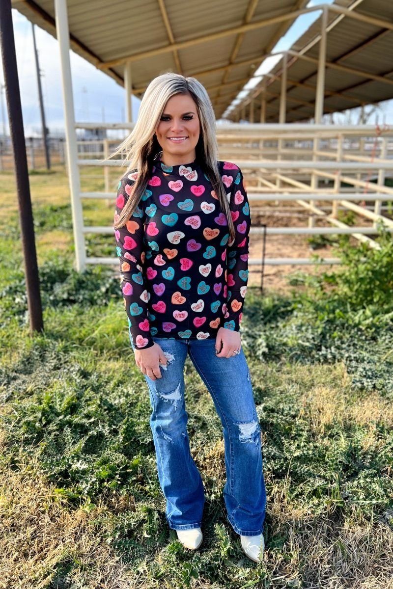 Sterling Kreek Cowboy Sweetheart Mesh Top