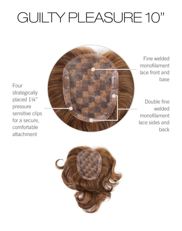 Guilty Pleasure 10inches| Remy Human Hair Topper (Monofilament Top) - Raquel Welch