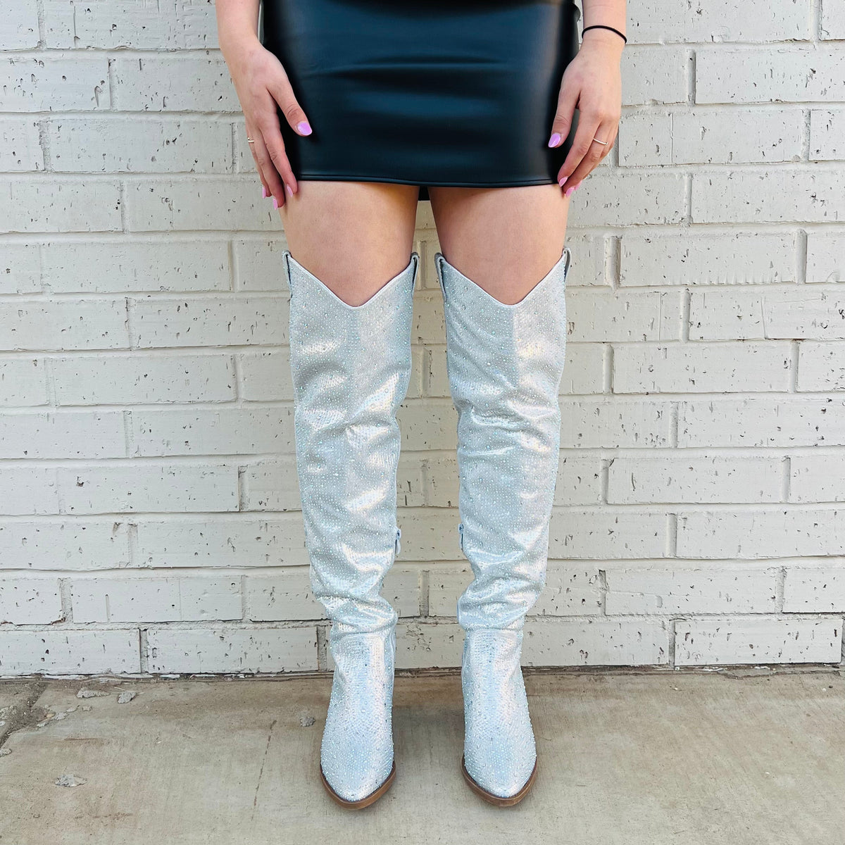 Bring Ya To Your Knees Rhinestone Boots*