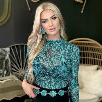 Tooled In Turquoise Top
