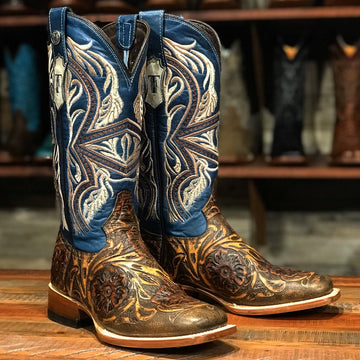 Sin Wagon Tooled Leather Boots