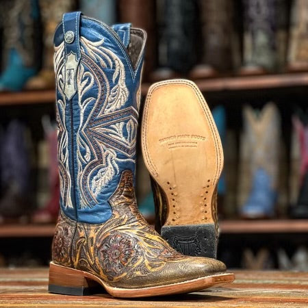 Sin Wagon Tooled Leather Boots