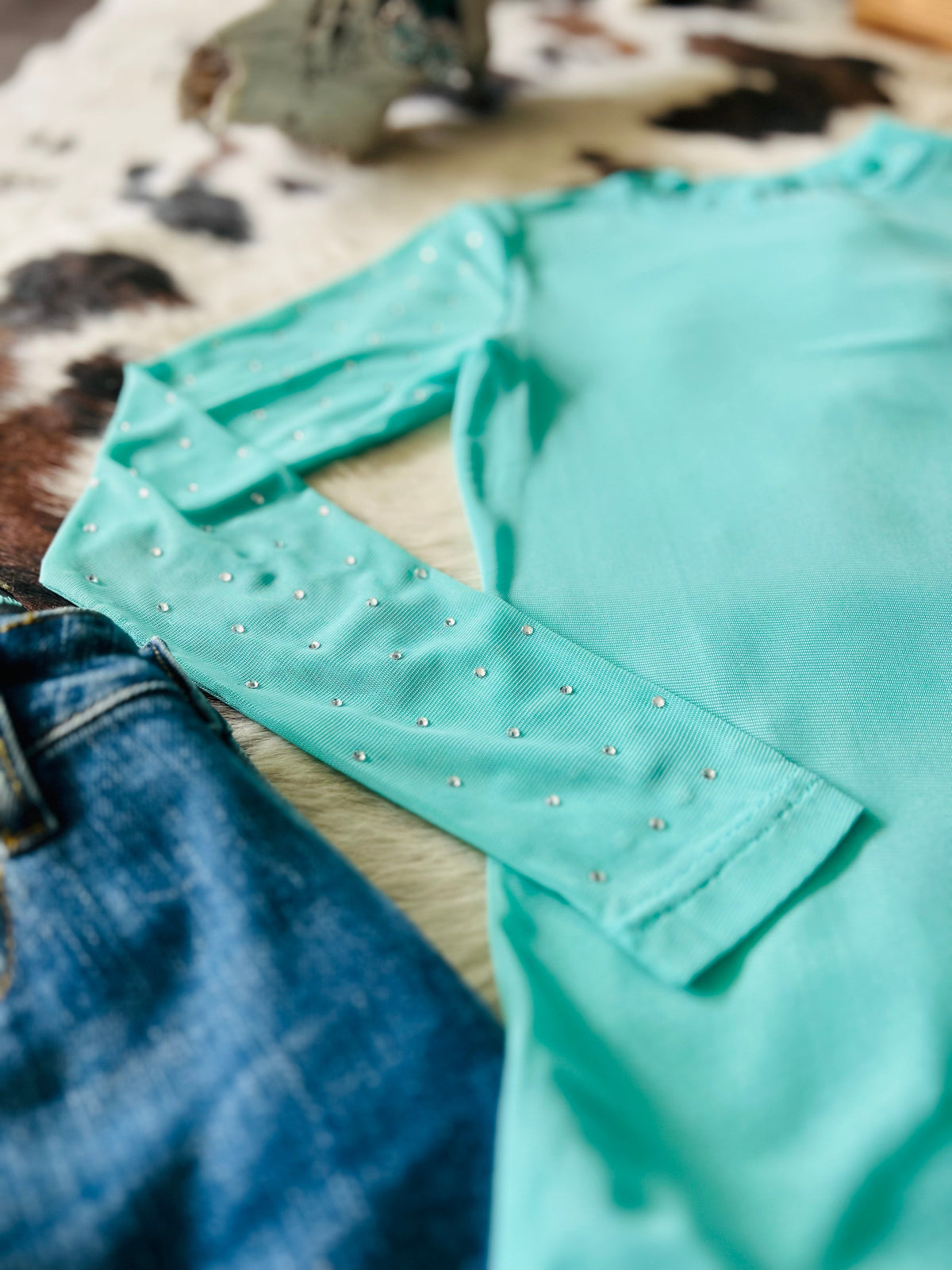 Plus Turquoise Trouble Top