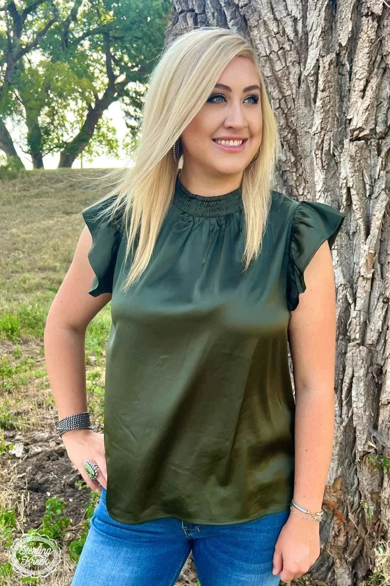 PLUS Hunter Green Babydoll Top