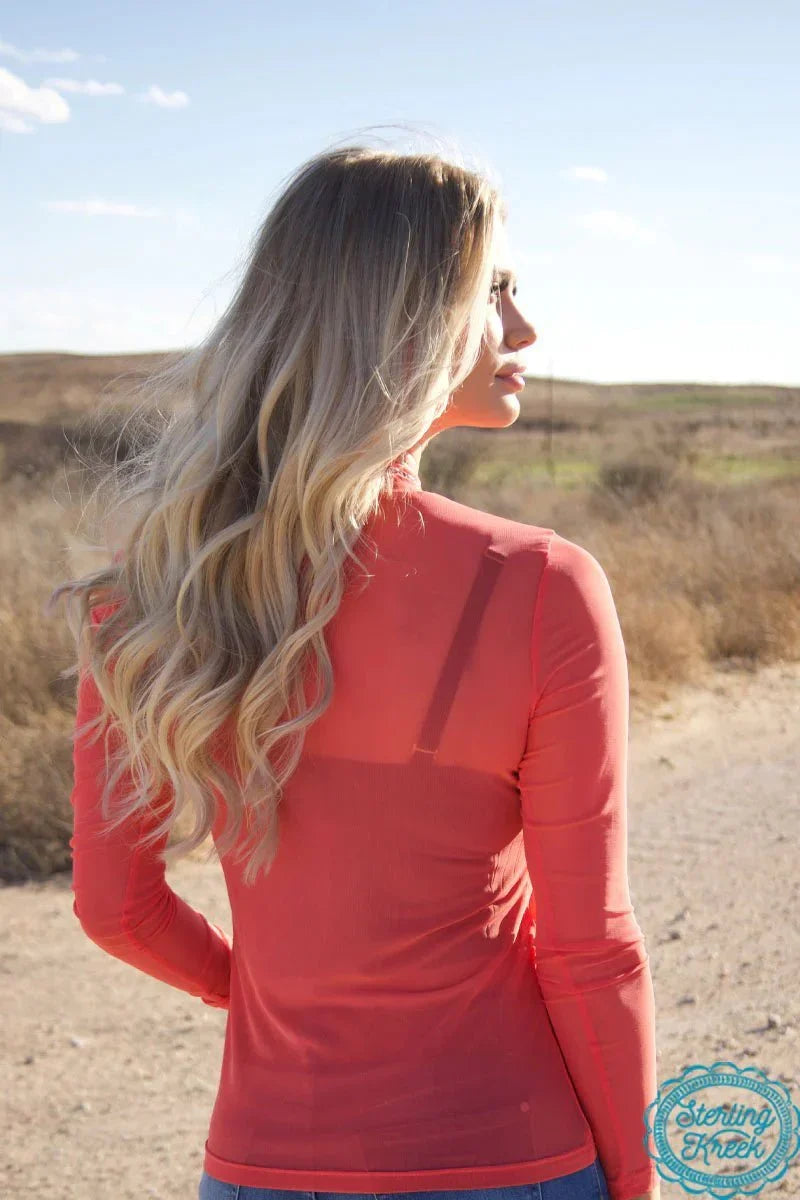 Sterling Kreek Meshed Out Coral Top