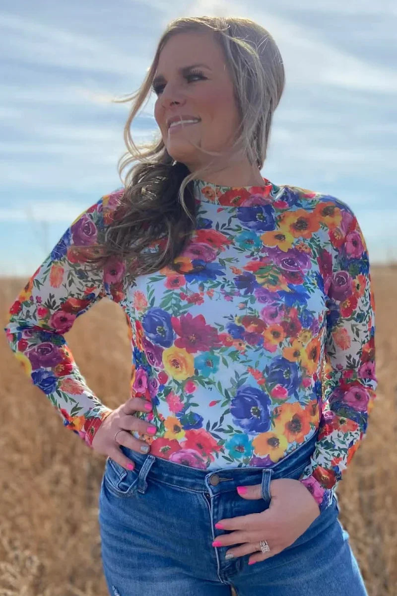 Sterling Kreek Country Kitchen Bloom Mesh Top