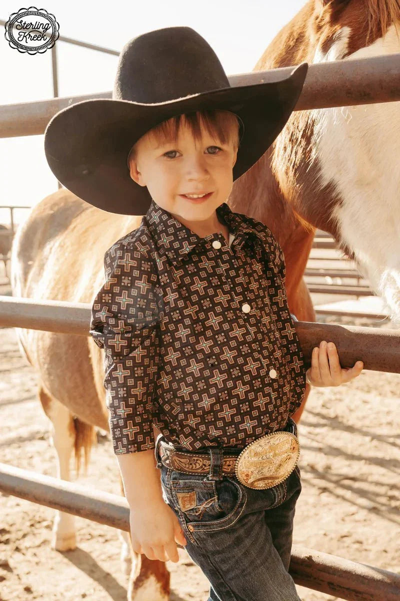 KIDS Red Cloud Button Up