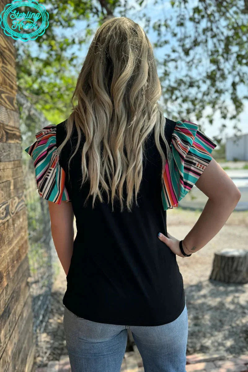 Sterling Kreek Ruffle Me Serape Top