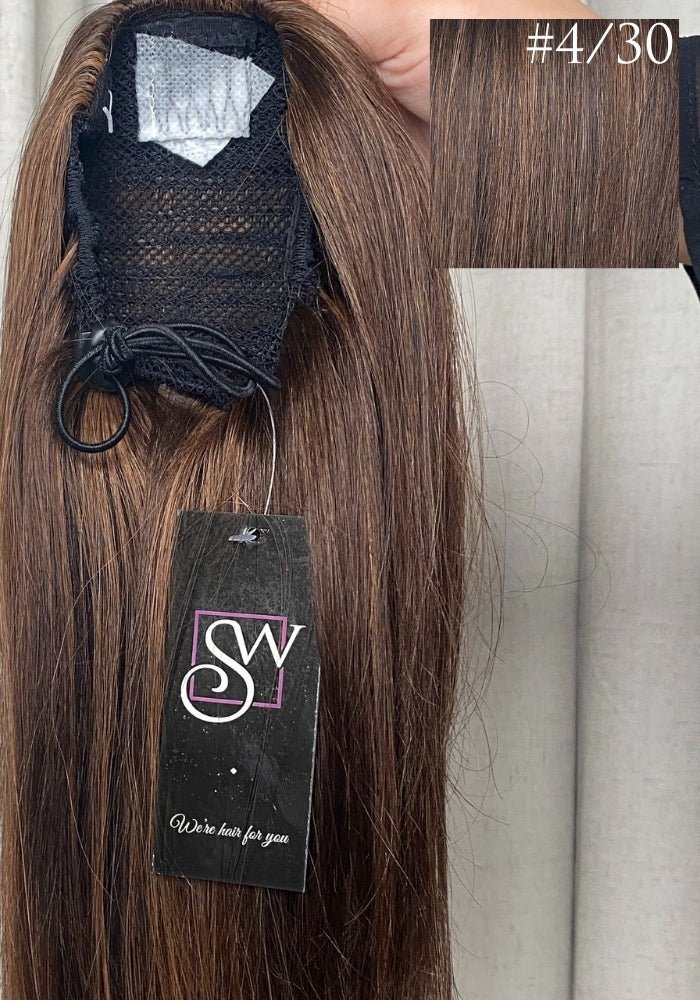 Straight 14inches| Human Hair Drawstring Ponytail