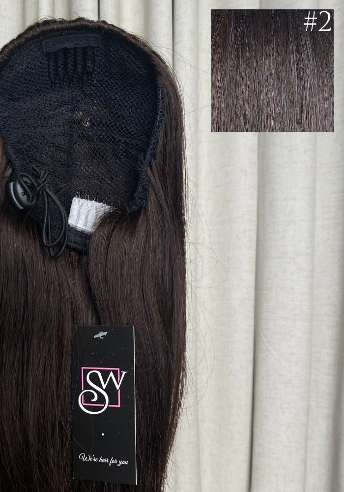 Straight 14inches| Human Hair Drawstring Ponytail