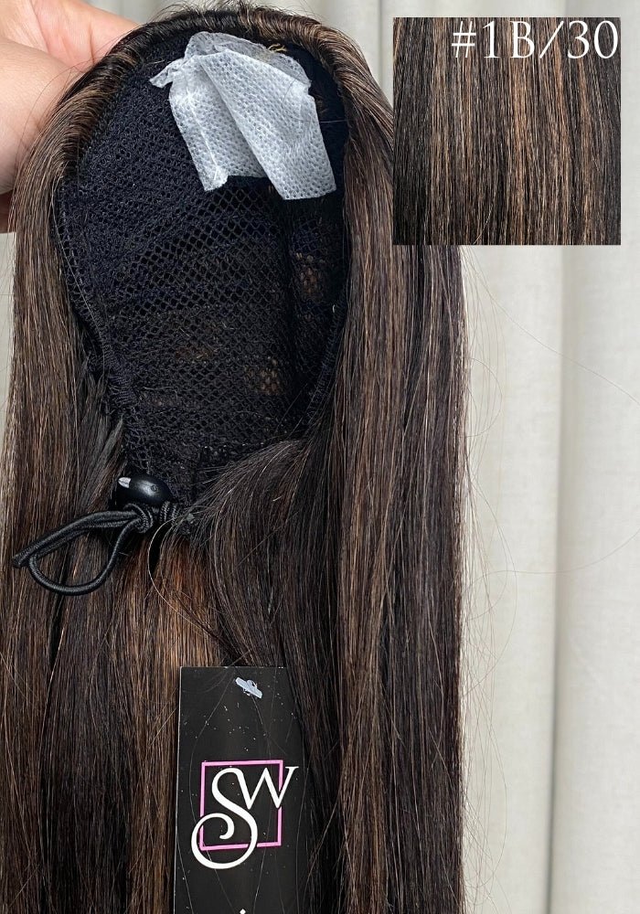 Straight 14inches| Human Hair Drawstring Ponytail