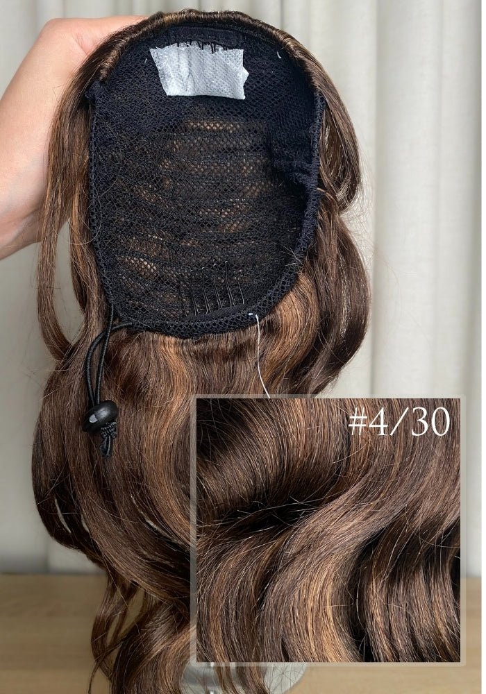 Wavy 14inches| Human Hair Drawstring Ponytail