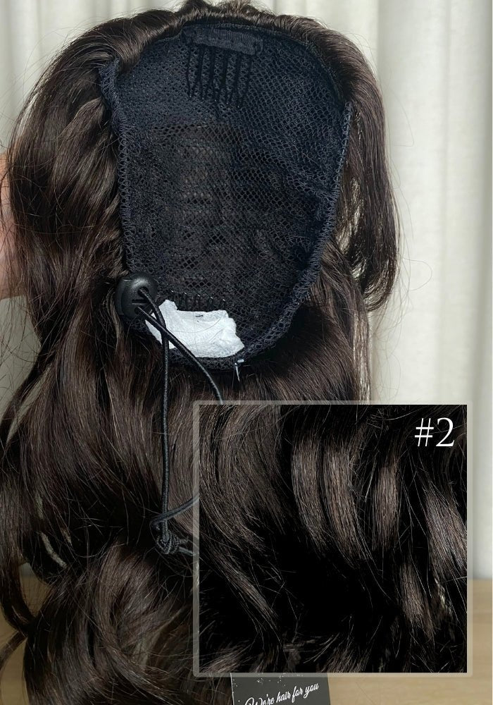 Wavy 14inches| Human Hair Drawstring Ponytail