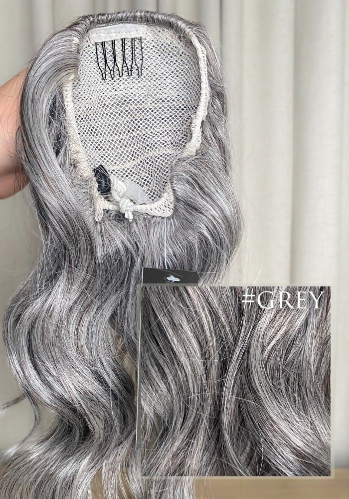 Wavy 14inches| Human Hair Drawstring Ponytail