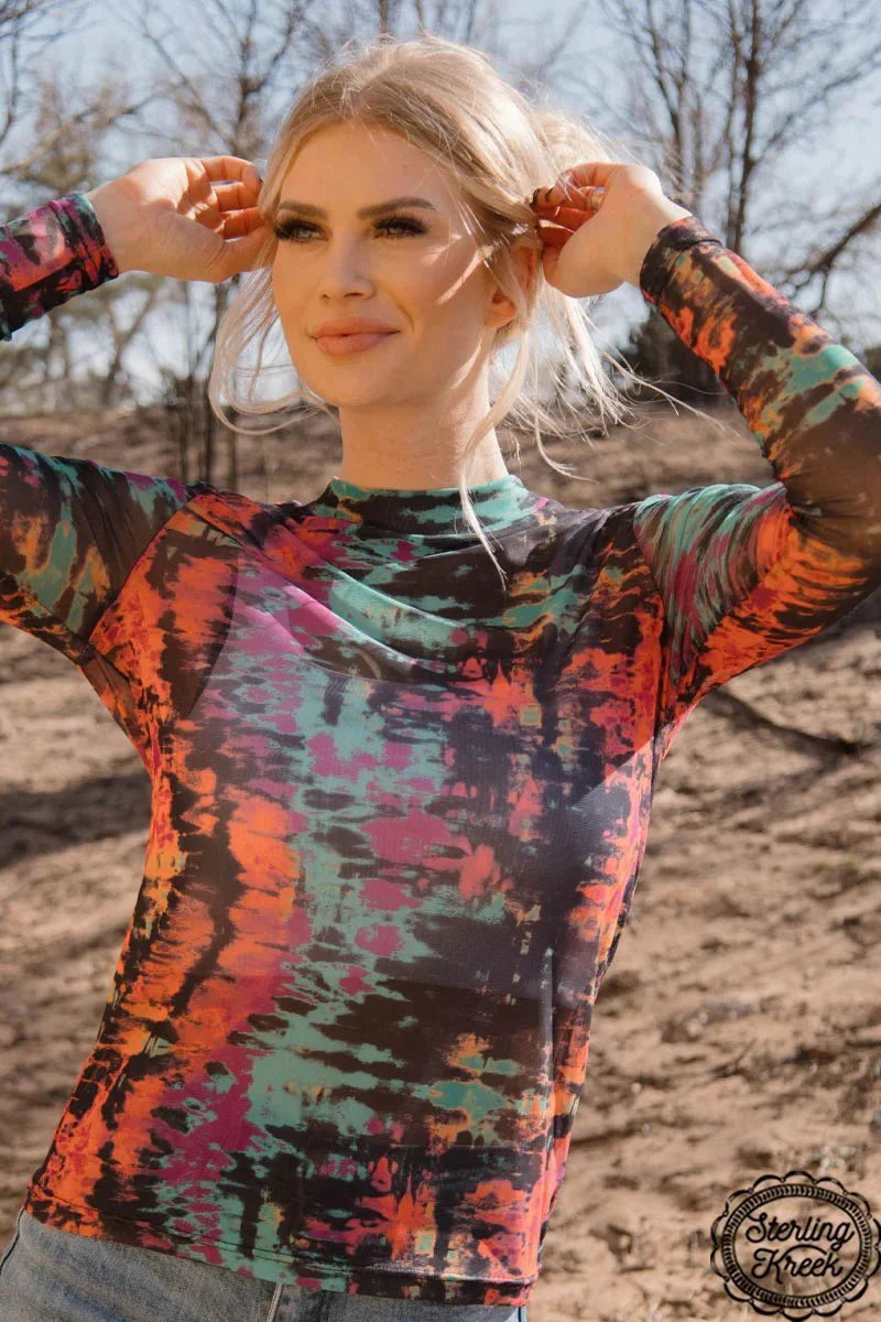 PLUS Sterling Kreek Wild As Her  Mesh Top*