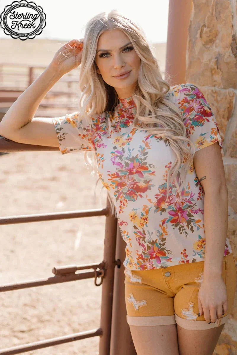 PLUS Sterling Kreek Wildwood Flower Mesh Top